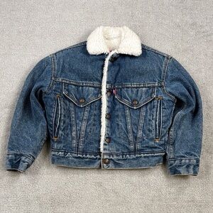 Vintage Levi’s Strauss Toddler’s Sherpa Trucker Jacket Blue Denim USA Made